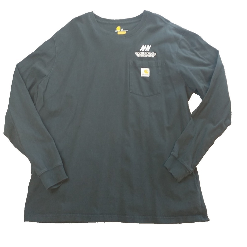 Carhartt K126 Mens XL Black Long Sleeve Pocket T-Shirt Moore Norman Tech Graphic
